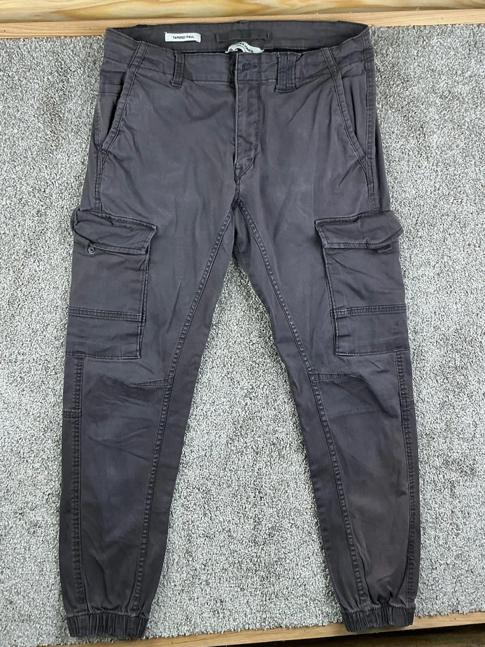 Jack & Jones Men's Tapered Cargos - Charcoal